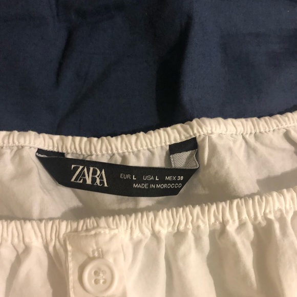 Zara white cotton top. Size “L” but more “M” - Picture 4 of 5